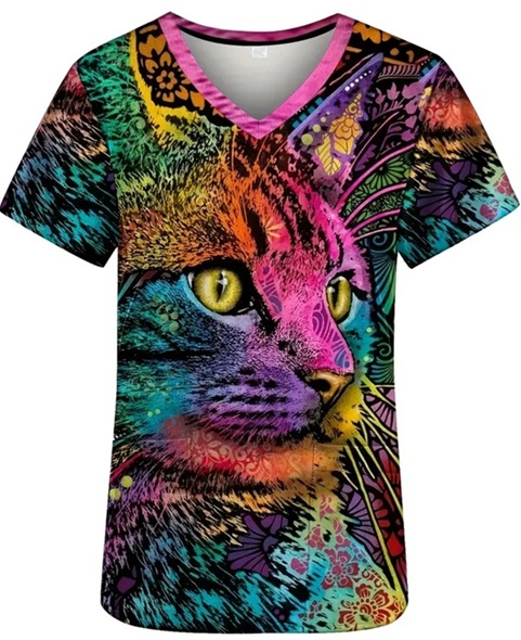 WSK15 - Stretch Knit Multi Color Cats