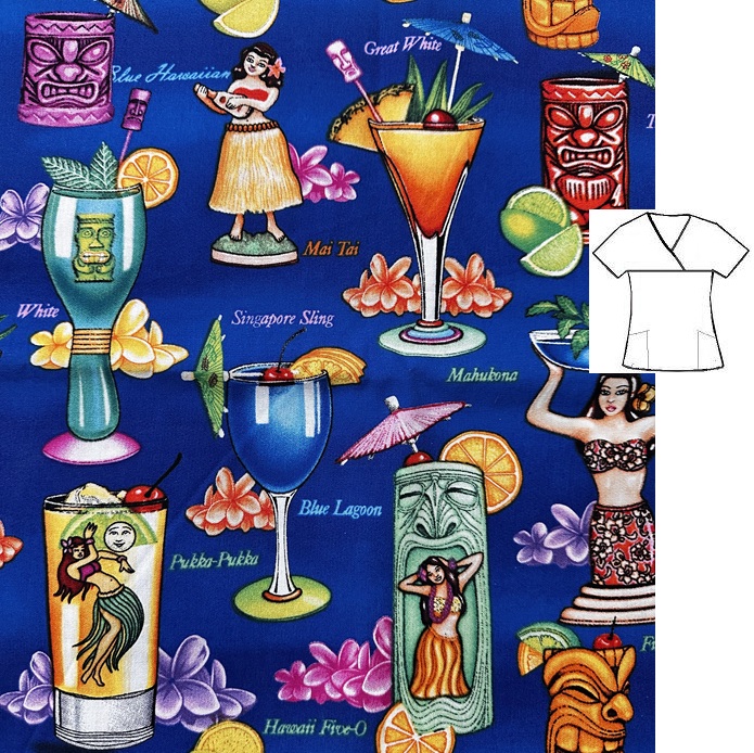 paradise punch scrub tops