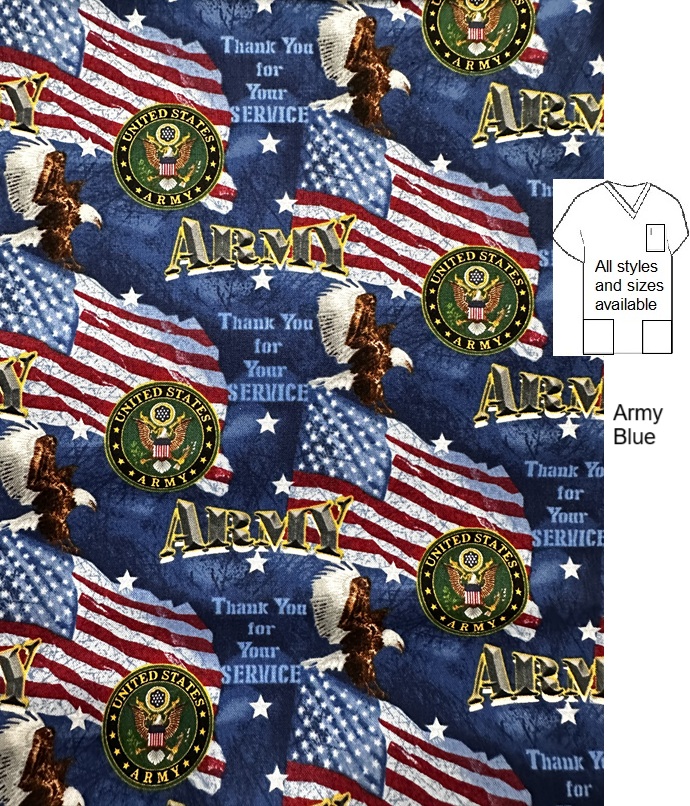 SUP3425LIMITED - Army Emblems military scrub tops