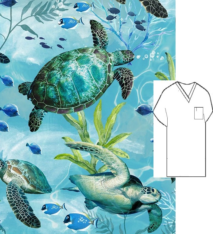 Turtle scrub sale top