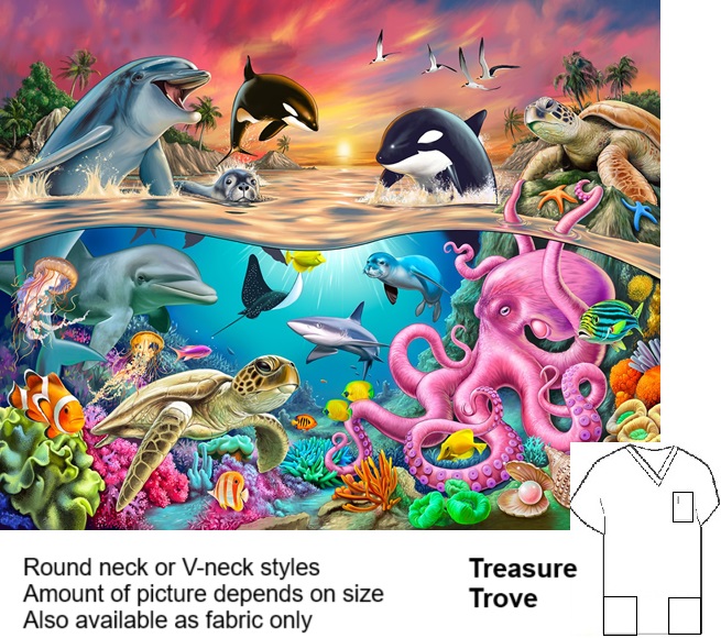 AO11424A - Treasure Trove sea life scrub tops